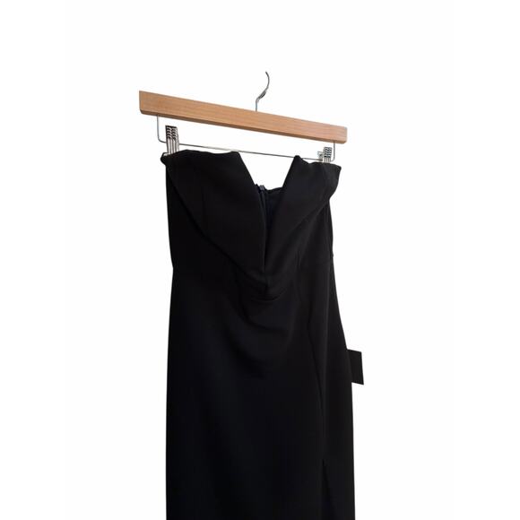 Lulus Black Strapless Evening Gown Dress Size M Slit Maxi Formal Prom NWT - Picture 8 of 16
